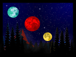 Wall Mural - full moon rising