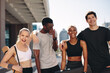 © Jacob Lund - Cheerful friends after workout session outdoors