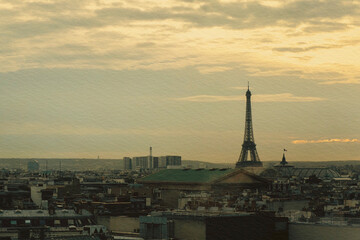 eiffel tower at sunset