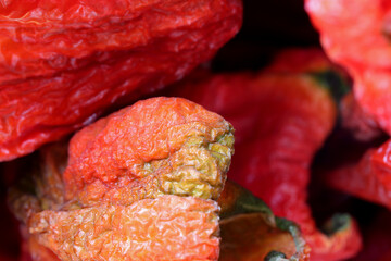 close-up dried sweet bell pepper