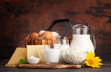 Canvas Print - Various dairy products