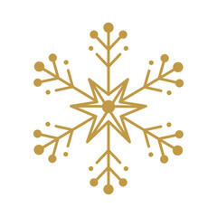 Canvas Print - merry christmas gold snowflake design, winter season and decoration theme Vector illustration