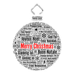 Merry Christmas in different languages word cloud
