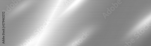 Fotografía Texture panorama of silver metal with reflection