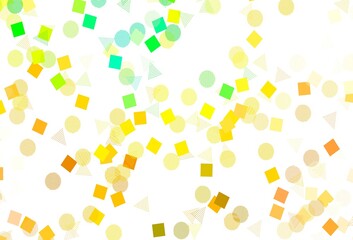 Light Green, Yellow vector background with polygonal style with circles.