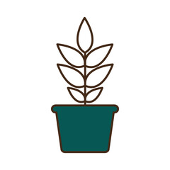 Wall Mural - plant inside pot line and fill style icon vector design