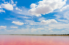 Romantic Landscapes With Rose Water And Cloudy Skies.