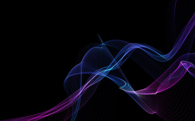 dark abstract background with a glowing abstract waves