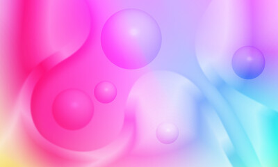 Colorful fluid gradient, light bubbles poster wallpaper background.
