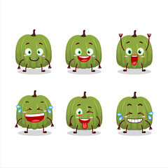 Poster - Cartoon character of green pumpkin with smile expression