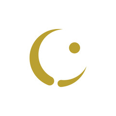 Canvas Print - Golden crescent logo design vector