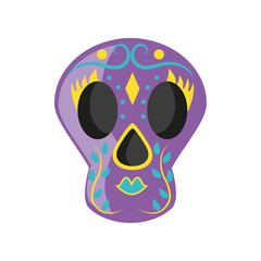 Canvas Print - mexican skull detailed style icon vector design