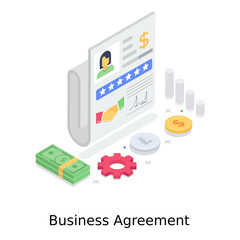 Wall Mural - business agreement illustration design in modern vector style