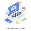 
Data synchronization concept, isometric vector style  
