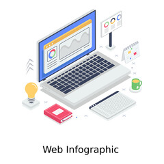 Wall Mural - design of web infographic, isometric style