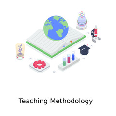 Wall Mural - a design of teaching methodology in isometric style