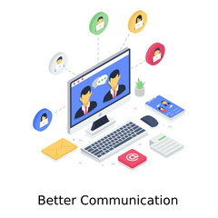 Wall Mural - design of better communication in editable style