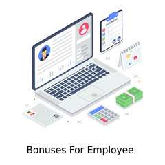 Wall Mural - design of bonus for employee, employee appraisal