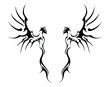 © Alexander - two phoenix birds behind each other celtic ethnic tattoo sticker symbol