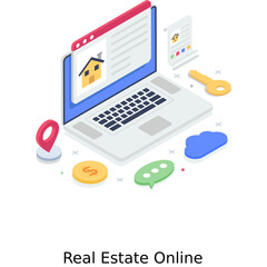 Wall Mural - real estate online vector design, isometric style