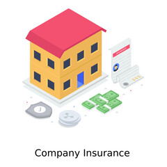 Wall Mural - an illustration of legal insurance, isometric vector of company insurance