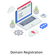
Domain registration illustration, online domain reaction vector style 
