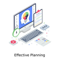 Wall Mural - a design of effective planning, isometric vector