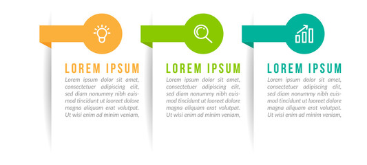 Wall Mural - Minimal Business Infographics template. Timeline with 3 steps, options and marketing icons .Vector linear infographic with three conected elements. Can be use for presentation.