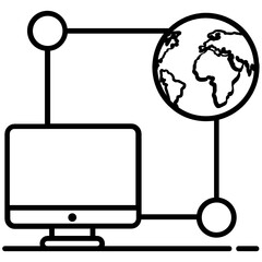 Wall Mural - 
WAN icon, wide area network in flat style 
