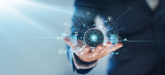 Leinwandbilder - Business navigate recovery, Abstract, The compass navigate for businessmen to resume business growth in the economic crisis.