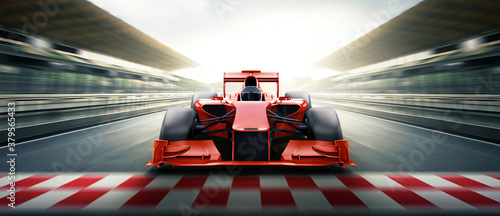 Obrazy Formuła 1  czerwony-bolid-na-mecie-formula-1