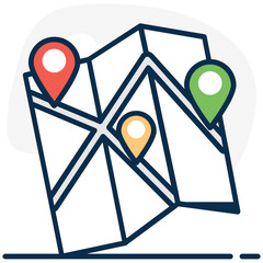 Wall Mural - 
An icon design of navigation map in flat vector 
