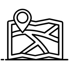 Wall Mural - 
An icon design of paper map in flat vector 

