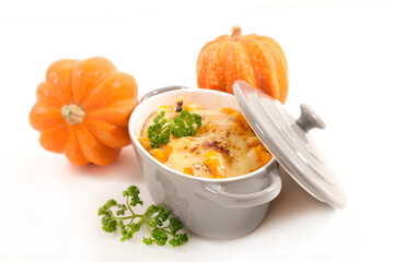 pumpkin gratin with cream and cheese