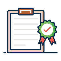 Canvas Print - 
Quality assurance badge with file, quality document 
