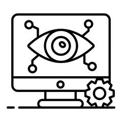 Wall Mural - 
Mechanical eye vector in editable flat style 
