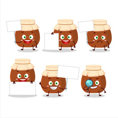 Sticker - Brown honey jar cartoon character bring information board