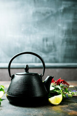 Wall Mural - teapot and herb