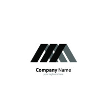 The Simple Modern Logo Of Letter M With White Background
