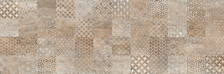 Wall Mural - retro tile pattern vintage background