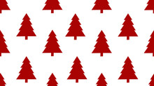Paper Cut Christmas Red Tree Seamless On White Background , Illustration Concept