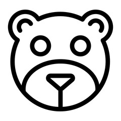 Canvas Print - 
Filled vector design of bear animal face 
