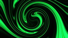 Abstract Neon Green Black Psychedelic Disco Swirl Seamless Loop Motion Background. 4K 3D Green Gradient Color Hypnosis Spiral Animation For Music, Title Intro, Transition, Presentation And Background.