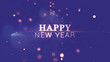 © olezzo - Happy New Year greetings card with shining golden bokeh particles on a background. Beautiful magic design.