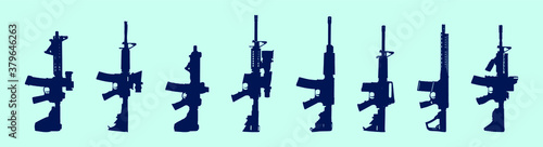 Fotomural set of gun cartoon icon design template with various models