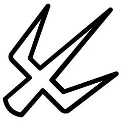 Poster - 
Sai weapon vector, editable icon of war tool 
