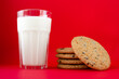 glass of milk and cookies, Christmas and New Year.