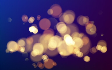 Wall Mural - effect of bokeh circles. christmas glowing warm golden glitter element for your design. vector illus