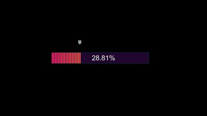 Wall Mural - Progress meter in shape of rectangle with vertical bars and process represents in percentage up to 100 percentage.