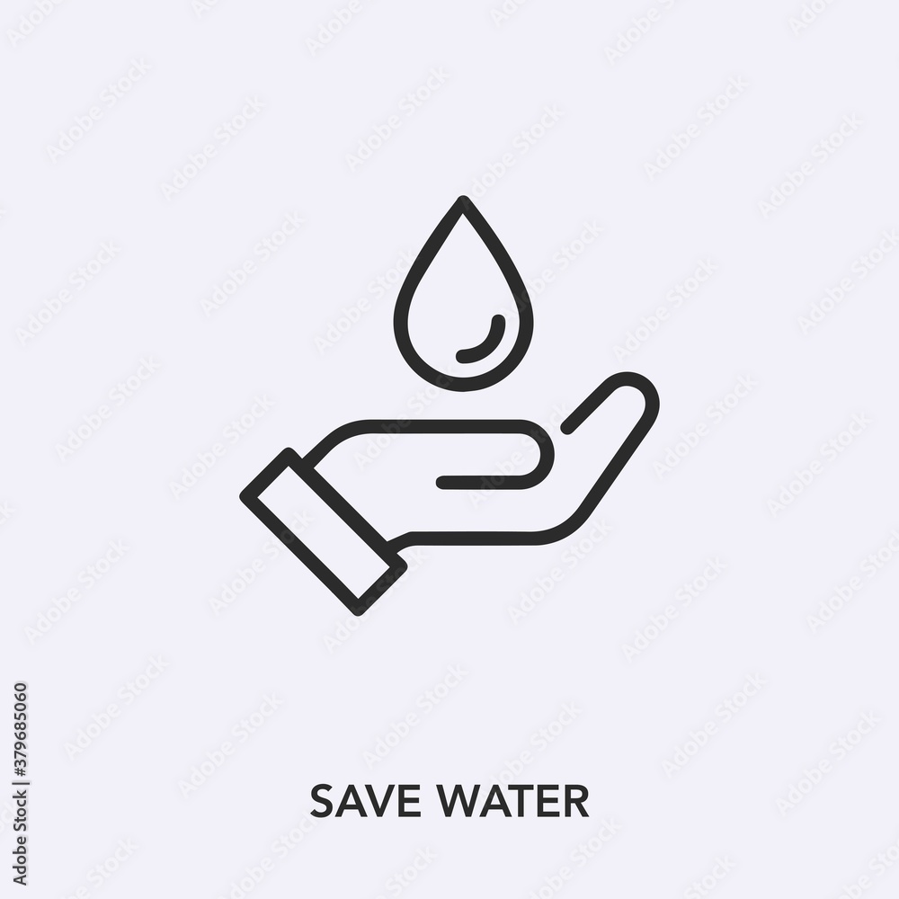 Save Water Simble Stock-Vektorgrafik „save water icon vector. Linear style sign for ...